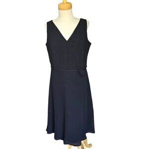 Belsoie black sleeveless casual V neck women's dress. size 16